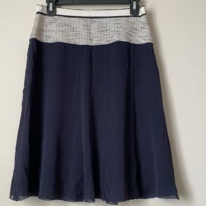 Dark Navy and cream a-line skirt